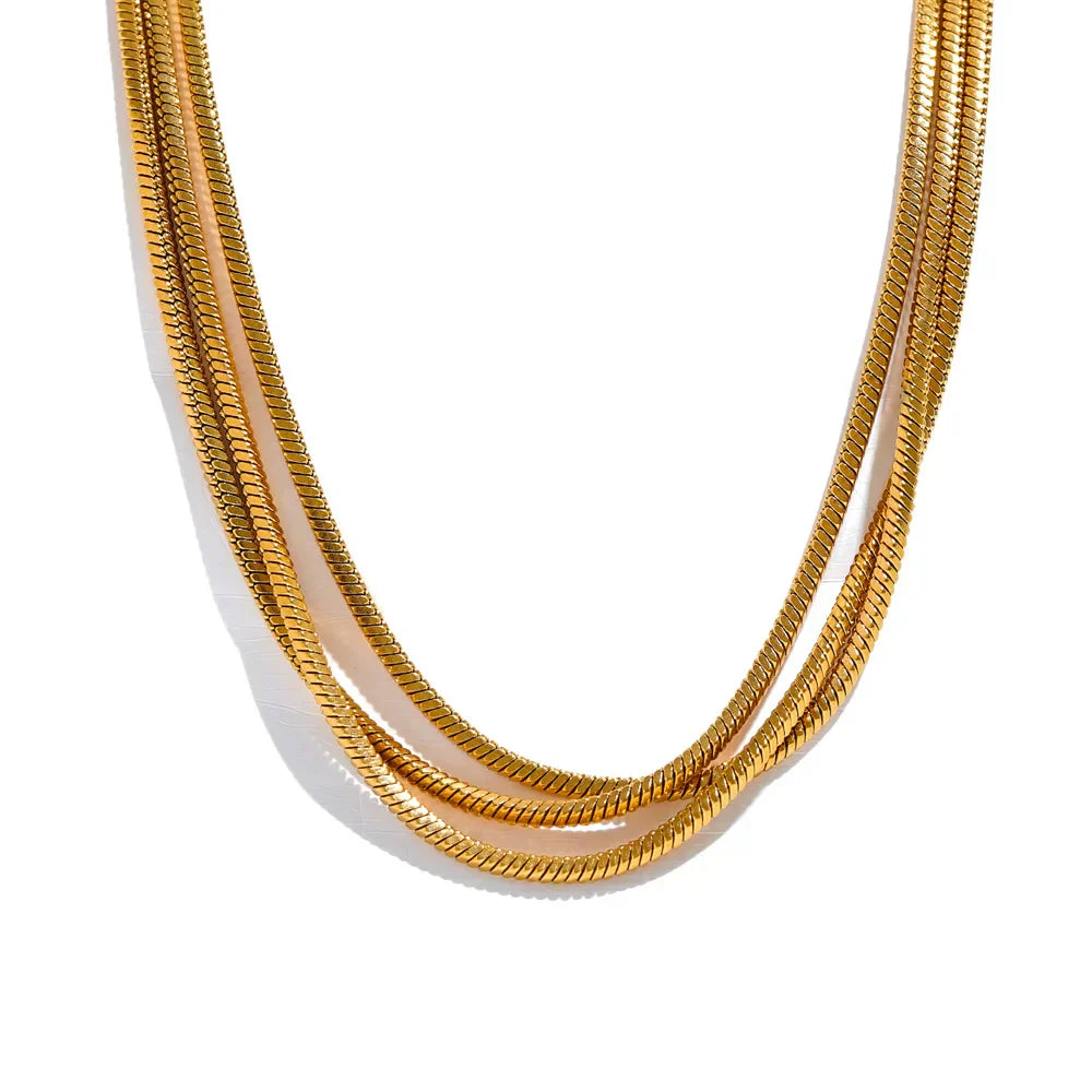 Collar Triple Chapado en Oro de 18K