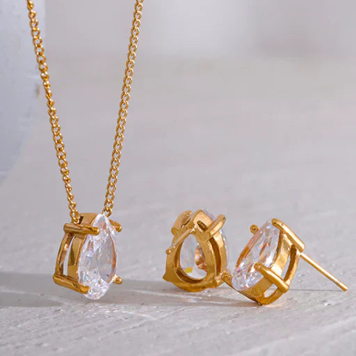 Conjunto Collar y Pendientes Punto de Luz