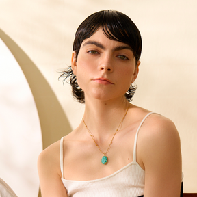 Collar con Colgante de Piedra Natural Amazonita Azul