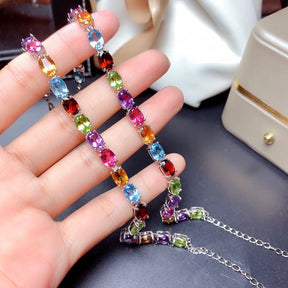 Pulsera de Circonitas de Colores de Plata