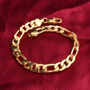 Pulsera de Eslabones Masculina Chapada en Oro de 18K