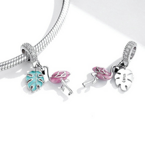 Charm Flamingo Rosa - Plata 925
