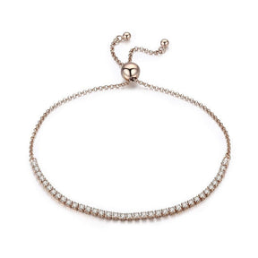Pulsera Regulable Trendy con Circonitas en Plata