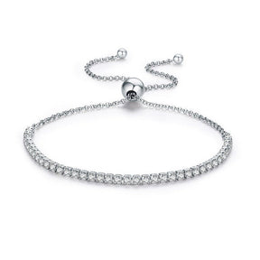 Pulsera Regulable Trendy con Circonitas en Plata