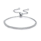 Pulsera Regulable Trendy con Circonitas en Plata